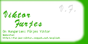 viktor furjes business card
